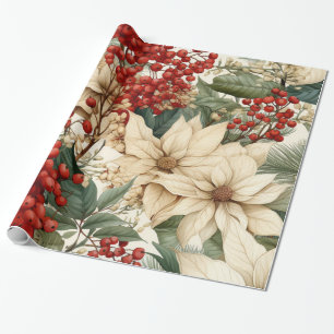 Weihnachts-Holly-Blume-Umschlagpapier Geschenkpapier