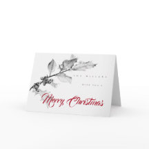 Weihnachts-Holly-Branch Stift Zeichnend Elegant