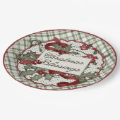 Weihnachts-Holly-CHRISTMAS-BLESSINGS-Papierplatte Pappteller (Schrägansicht)
