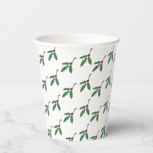 Weihnachts Holly Coffee Party Drink Paper Cups Pappbecher (Rückseite)