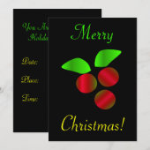 Weihnachts Holly Einladung (Vorne/Hinten)