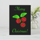 Weihnachts Holly Einladung (Stehend Vorderseite)