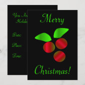 Weihnachts Holly Einladung (Vorne/Hinten)
