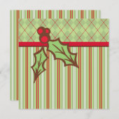 Weihnachts Holly Einladungen (Vorne/Hinten)