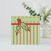 Weihnachts Holly Einladungen (Stehend Vorderseite)