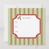 Weihnachts Holly Einladungen (Rückseite)