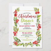 Weihnachts-Holly-Festive-Party-Blätter Einladung (Vorderseite)