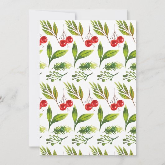 Weihnachts-Holly-Festive-Party-Blätter Einladung (Rückseite)