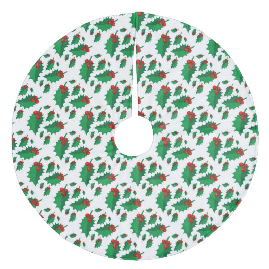 Weihnachts Holly Fleece Weihnachtsbaumdecke (Vorderseite)
