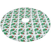 Weihnachts Holly Fleece Weihnachtsbaumdecke (Schrägansicht)