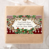 Weihnachts Holly Foliage Red Gold Ribbon Lace (Insitu)