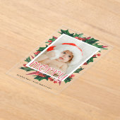 Weihnachts Holly Foto Personalisiert Card Acryleinladungen (Ablage )
