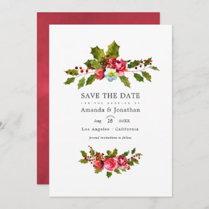 Weihnachts-Holly-Foto Save The Date