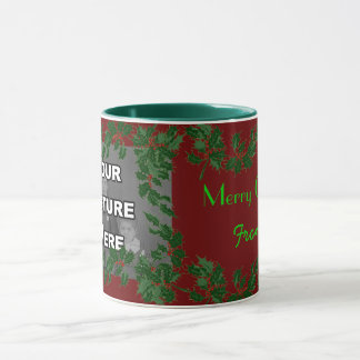 Weihnachts-Holly-Foto-Tasse Tasse