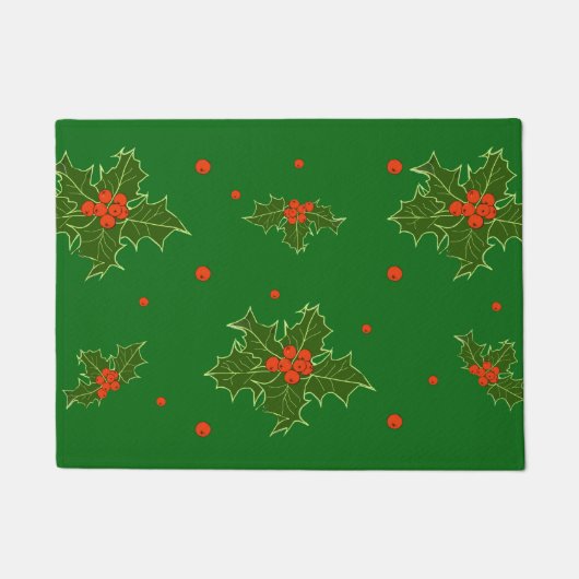 Weihnachts Holly Fußmatte (Vorderseite)