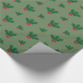 Weihnachts-Holly-Gemusterte Wrapping Paper Geschenkpapier (Ecke)