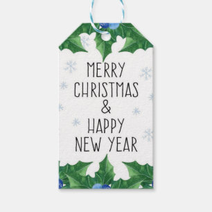 Weihnachts Holly Geschenkanhänger