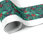 Weihnachts Holly Geschenkpapier (Rolleneckpunkt)