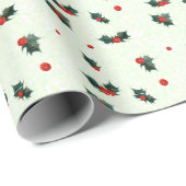 Weihnachts Holly Geschenkpapier (Rolleneckpunkt)