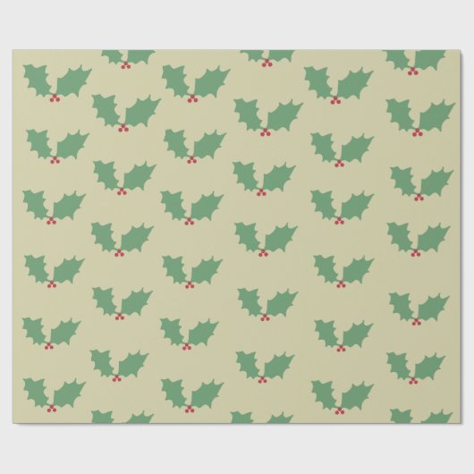 Weihnachts Holly Geschenkpapier (Flach)