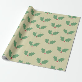 Weihnachts Holly Geschenkpapier