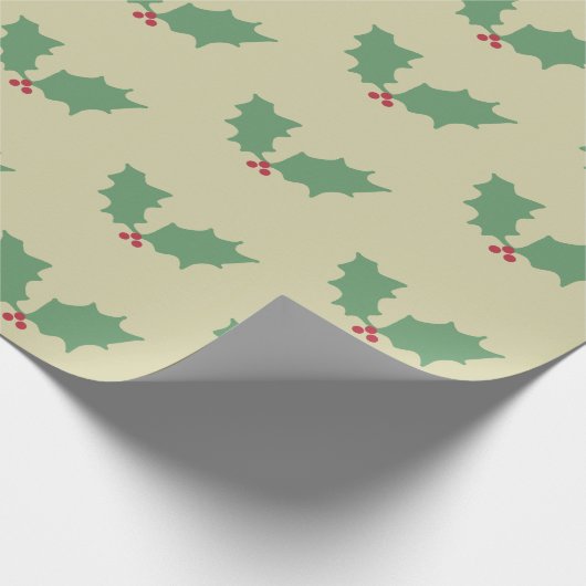 Weihnachts Holly Geschenkpapier (Ecke)