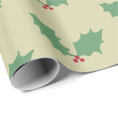 Weihnachts Holly Geschenkpapier (Rolleneckpunkt)