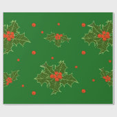 Weihnachts Holly Geschenkpapier (Flach)