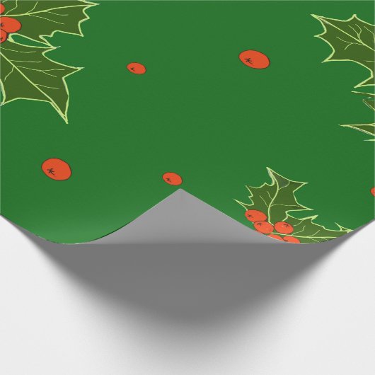 Weihnachts Holly Geschenkpapier (Ecke)