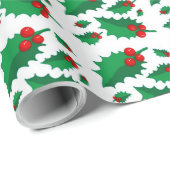 Weihnachts Holly Geschenkpapier (Rolleneckpunkt)