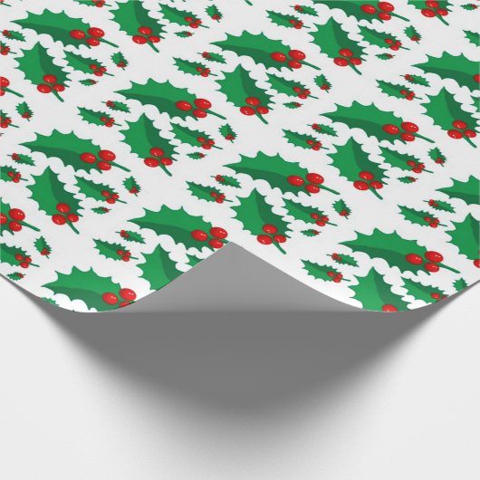 Weihnachts Holly Geschenkpapier (Ecke)