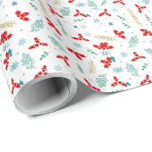 Weihnachts Holly Geschenkpapier (Rolleneckpunkt)