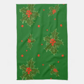 Weihnachts Holly Geschirrtuch (Vertikal)