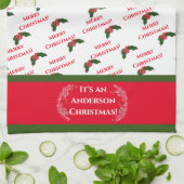 Weihnachts Holly Geschirrtuch (Gefaltet)