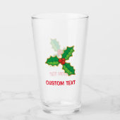 Weihnachts Holly Glas (Vorderseite)