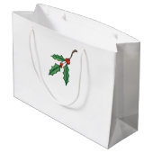 Weihnachts Holly Große Geschenktasche Geschenktüte (Rückseite Schrägansicht)