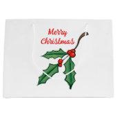 Weihnachts Holly Große Geschenktasche Große Geschenktüte (Vorderseite)