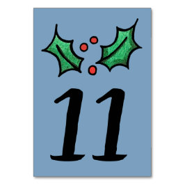 Weihnachts-Holly-Hochzeit-Tischnummer Tischnummer