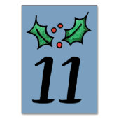 Weihnachts-Holly-Hochzeit-Tischnummer Tischnummer (Rückseite)