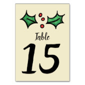 Weihnachts-Holly-Hochzeit-Tischnummer Tischnummer (Rückseite)