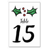Weihnachts-Holly-Hochzeit-Tischnummer Tischnummer (Vorderseite)
