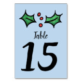 Weihnachts-Holly-Hochzeit-Tischnummer Tischnummer (Rückseite)
