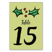 Weihnachts-Holly-Hochzeit-Tischnummer Tischnummer (Rückseite)