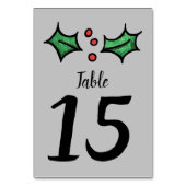 Weihnachts-Holly-Hochzeit-Tischnummer Tischnummer (Rückseite)