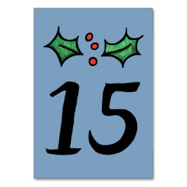 Weihnachts-Holly-Hochzeit-Tischnummer Tischnummer