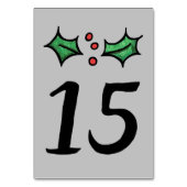 Weihnachts-Holly-Hochzeit-Tischnummer Tischnummer (Vorderseite)
