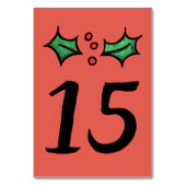 Weihnachts-Holly-Hochzeit-Tischnummer Tischnummer (Vorderseite)