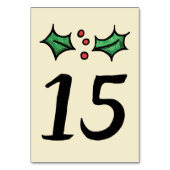 Weihnachts-Holly-Hochzeit-Tischnummer Tischnummer (Vorderseite)