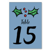 Weihnachts-Holly-Hochzeit-Tischnummer Tischnummer (Vorderseite)