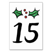 Weihnachts-Holly-Hochzeit-Tischnummer Tischnummer (Vorderseite)